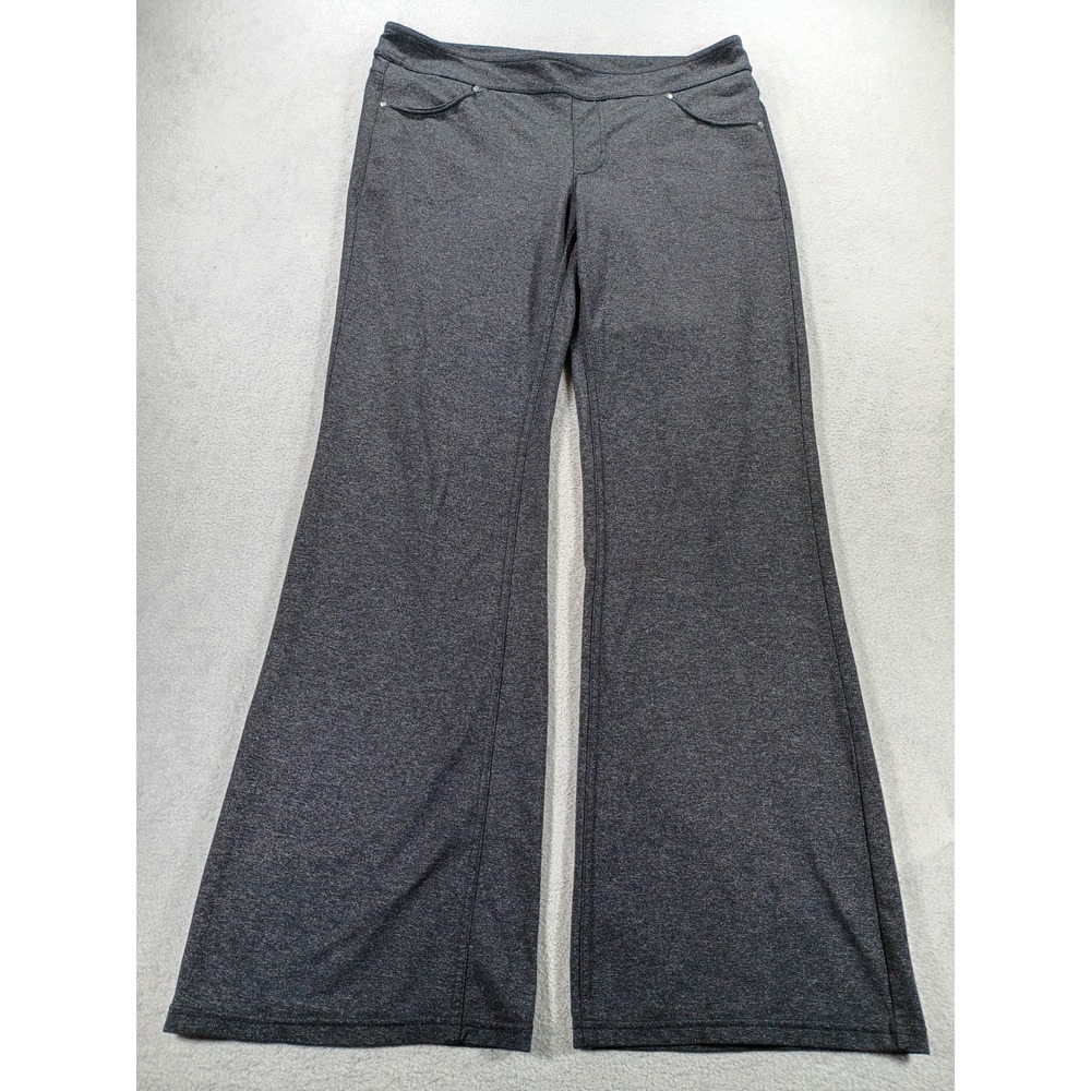 Athleta Women Wide Leg Yoga Pants Heather Gray Large Pull On Comfort